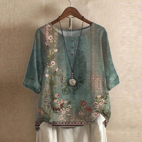 Katherine | Women's Floral 3/4 Sleeve Blouse
