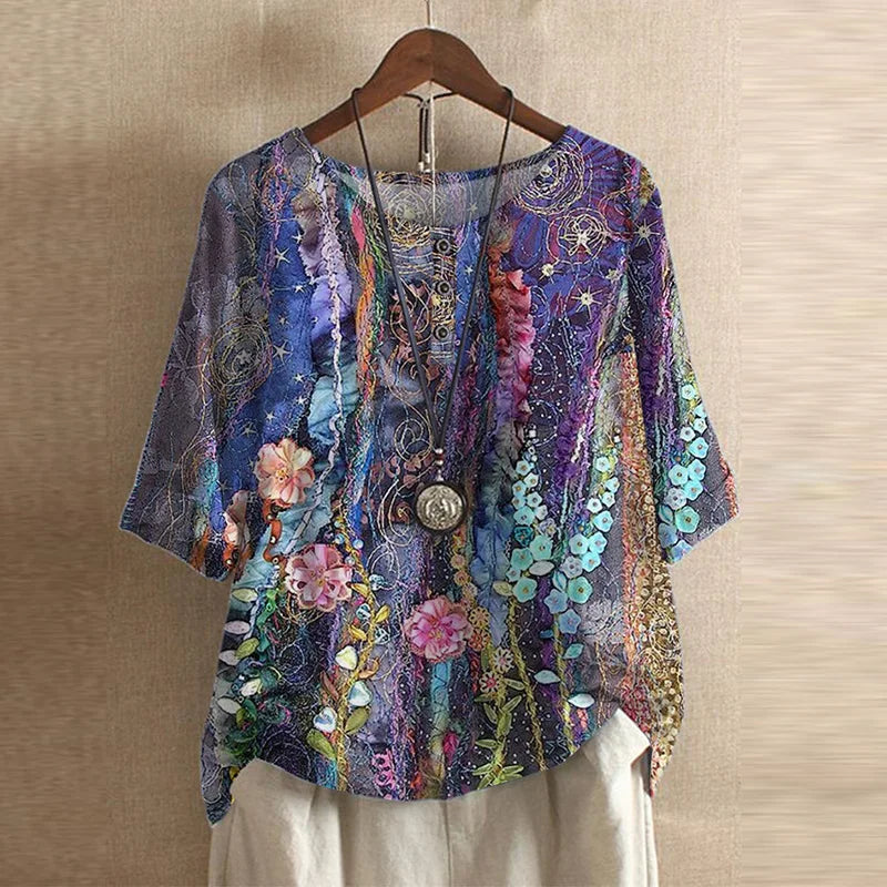 Katherine | Women's Floral 3/4 Sleeve Blouse