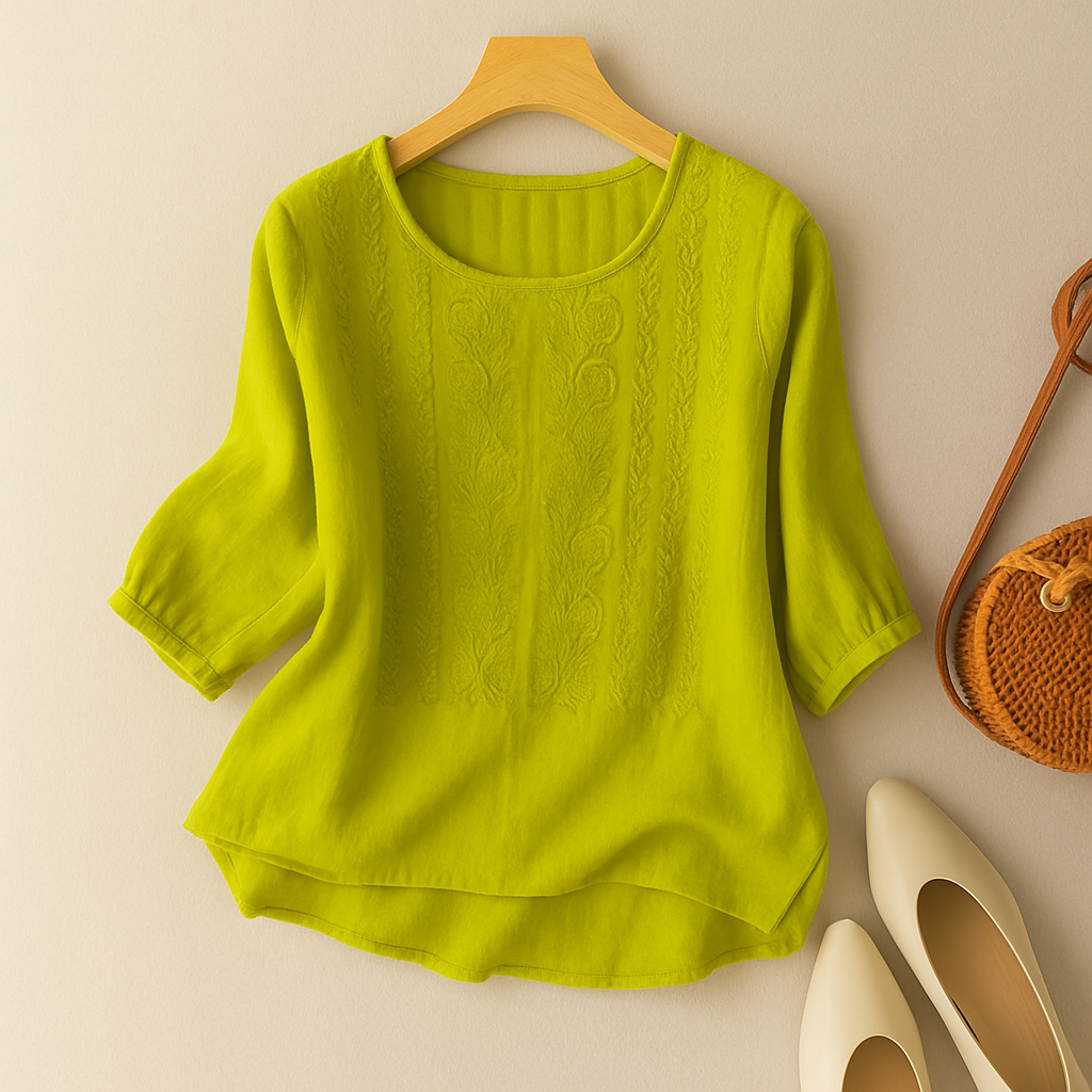 Emily | Women's 3/4 Sleeve Embroidered Blouse