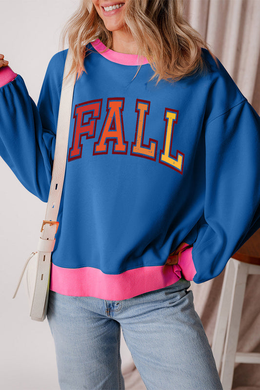 Sabina | Long sleeve sweatshirt with letter graphic and contrast