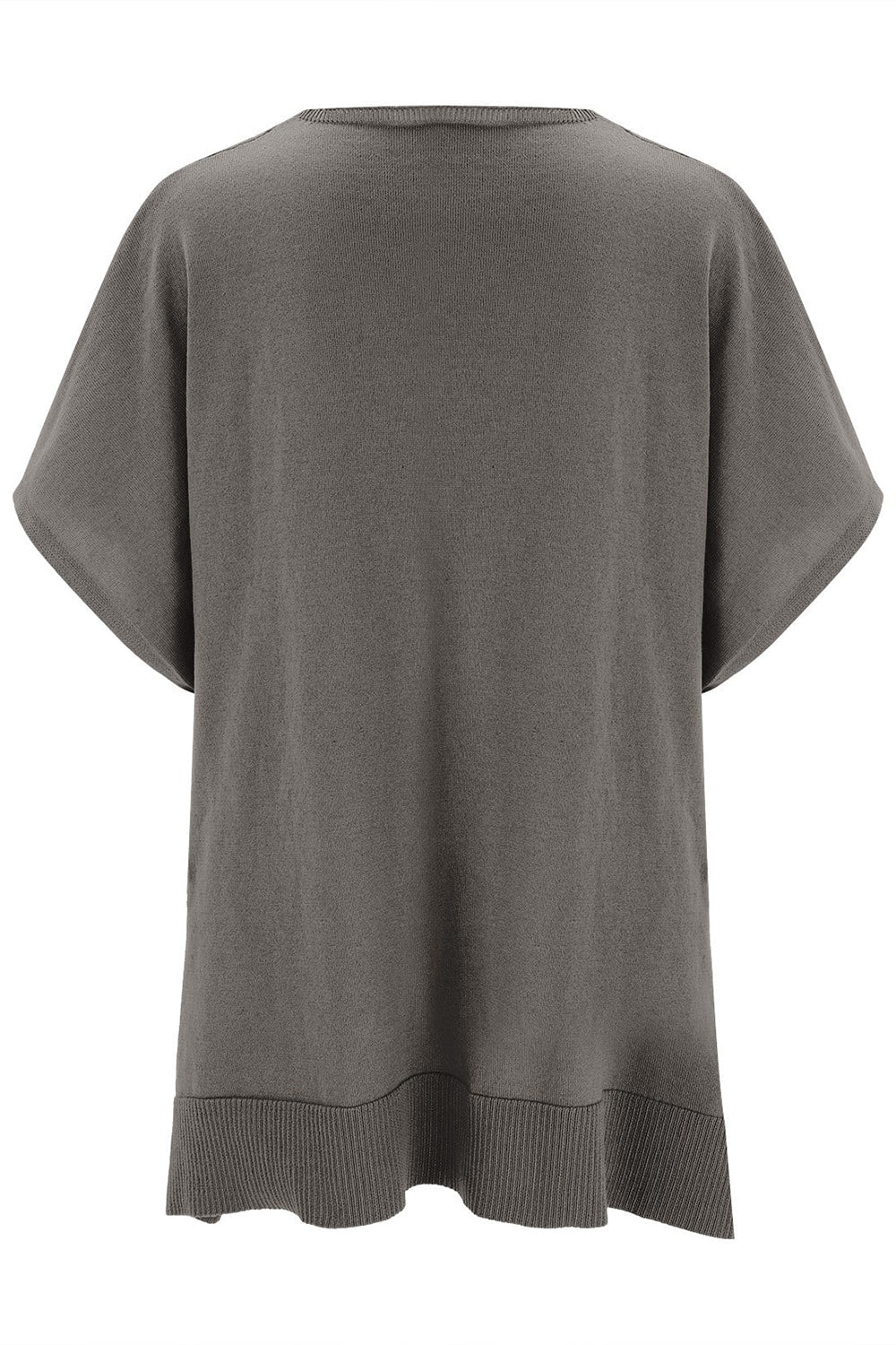 Erika | Slit knit top with V-neck and half sleeves