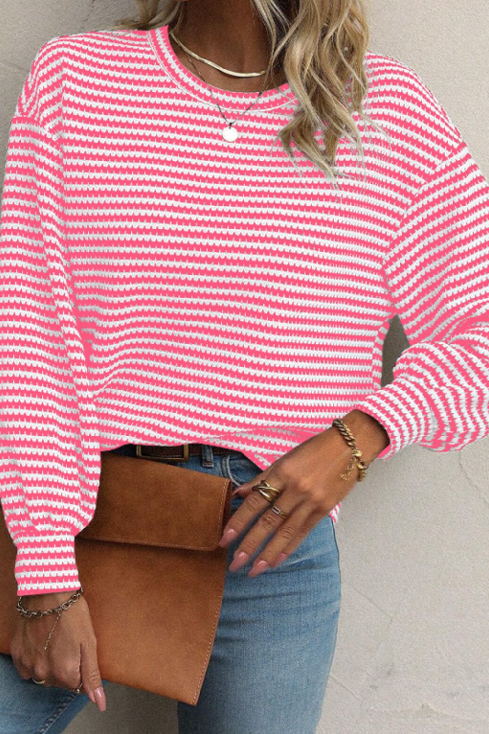 Xara | Striped, long-sleeved top with a crew neck