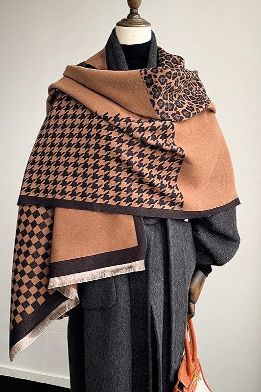 Checkered Plush Scarf