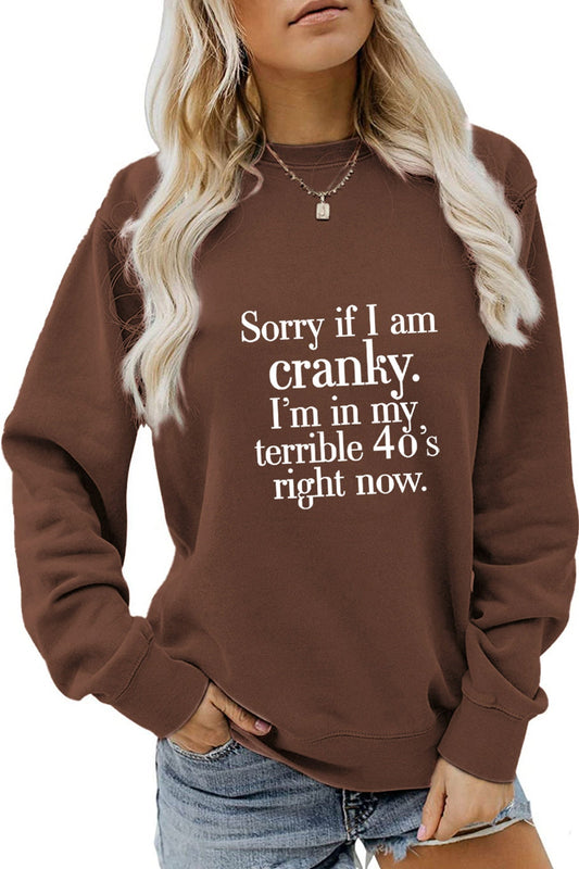Lorena | Sweatshirt with “Cranky 40s” print.
