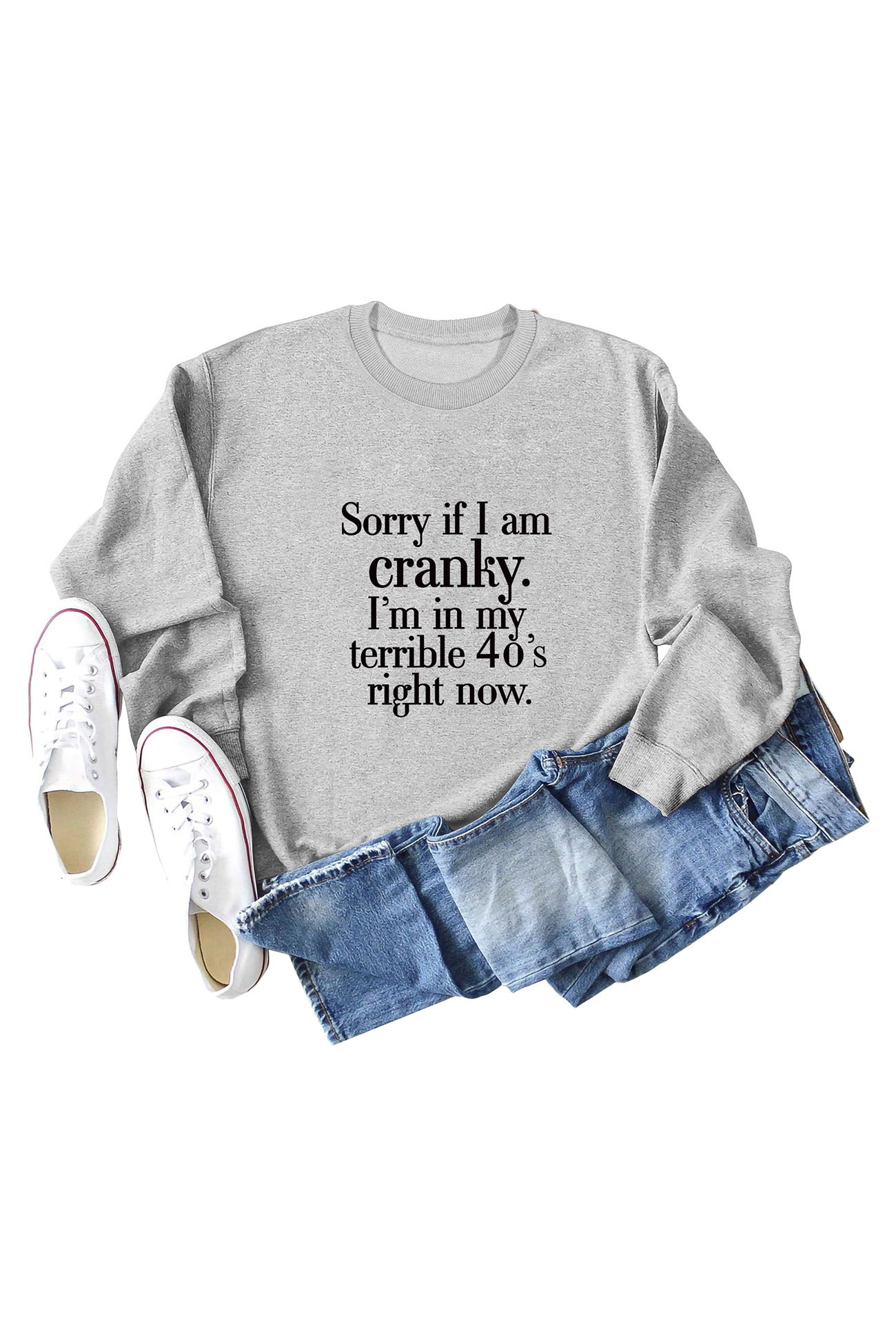 Lorena | Sweatshirt with “Cranky 40s” print.