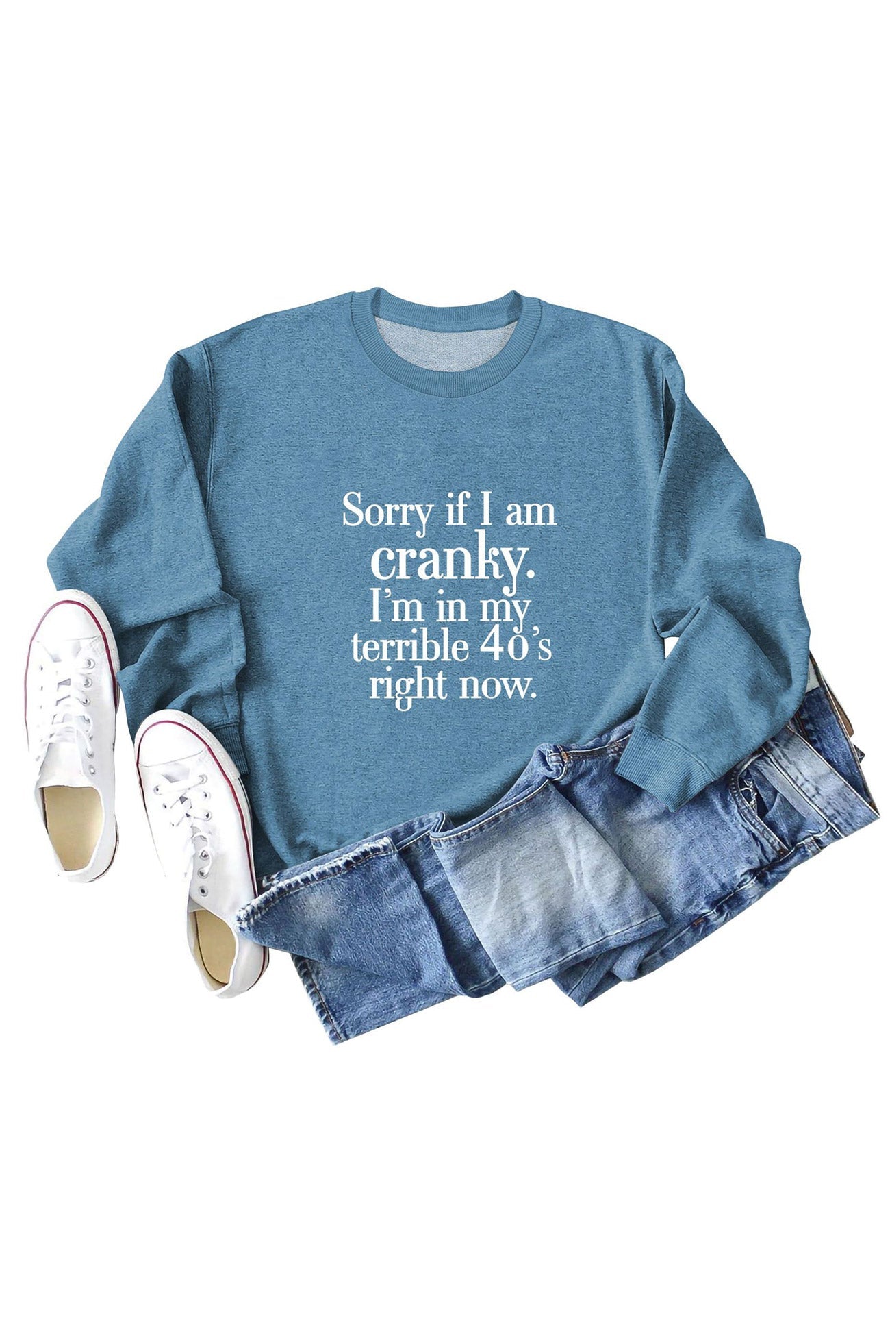 Lorena | Sweatshirt with “Cranky 40s” print.