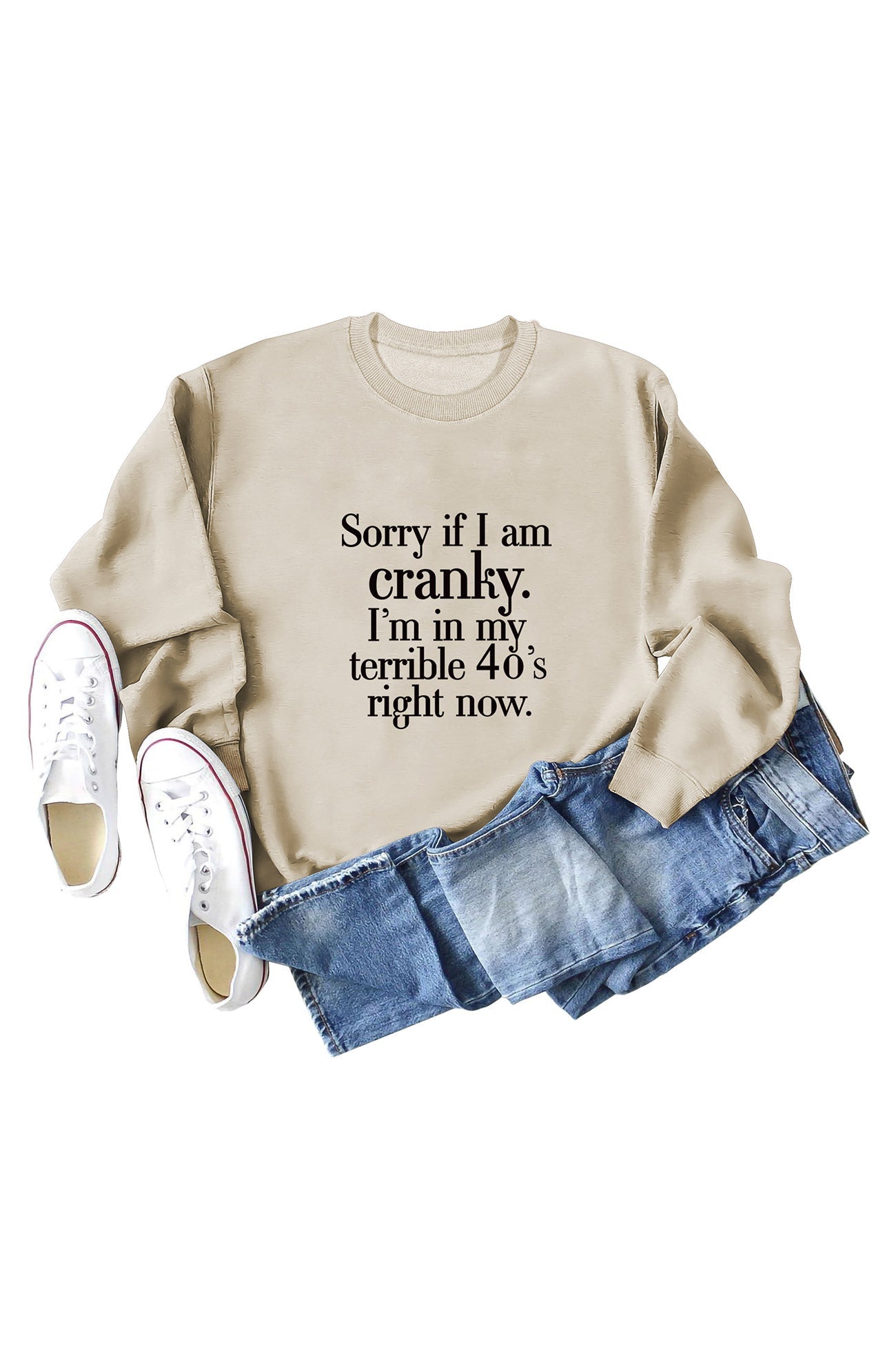 Lorena | Sweatshirt with “Cranky 40s” print.