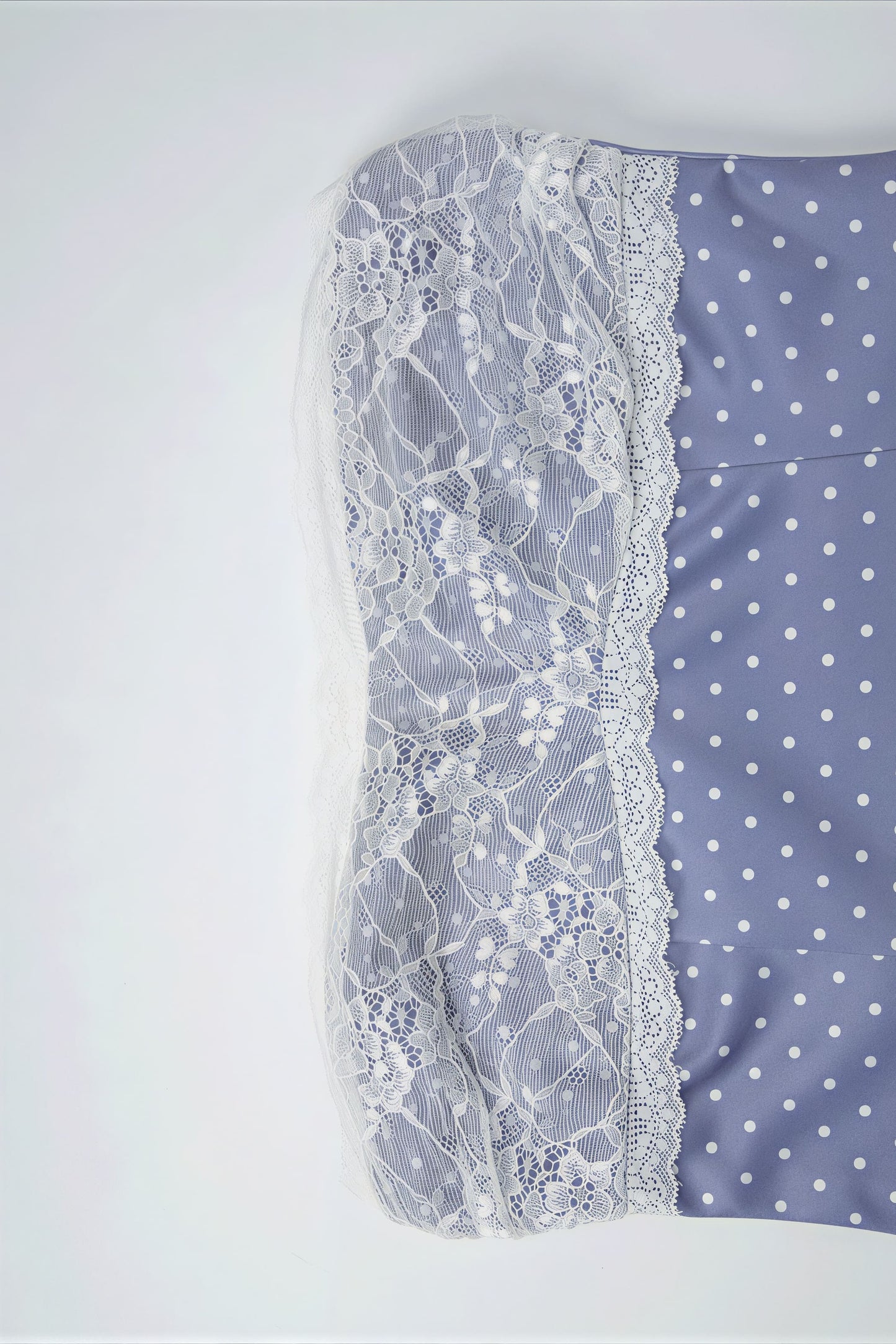 Lace Polka Dot Print Crop Tank Mini Skirt Set