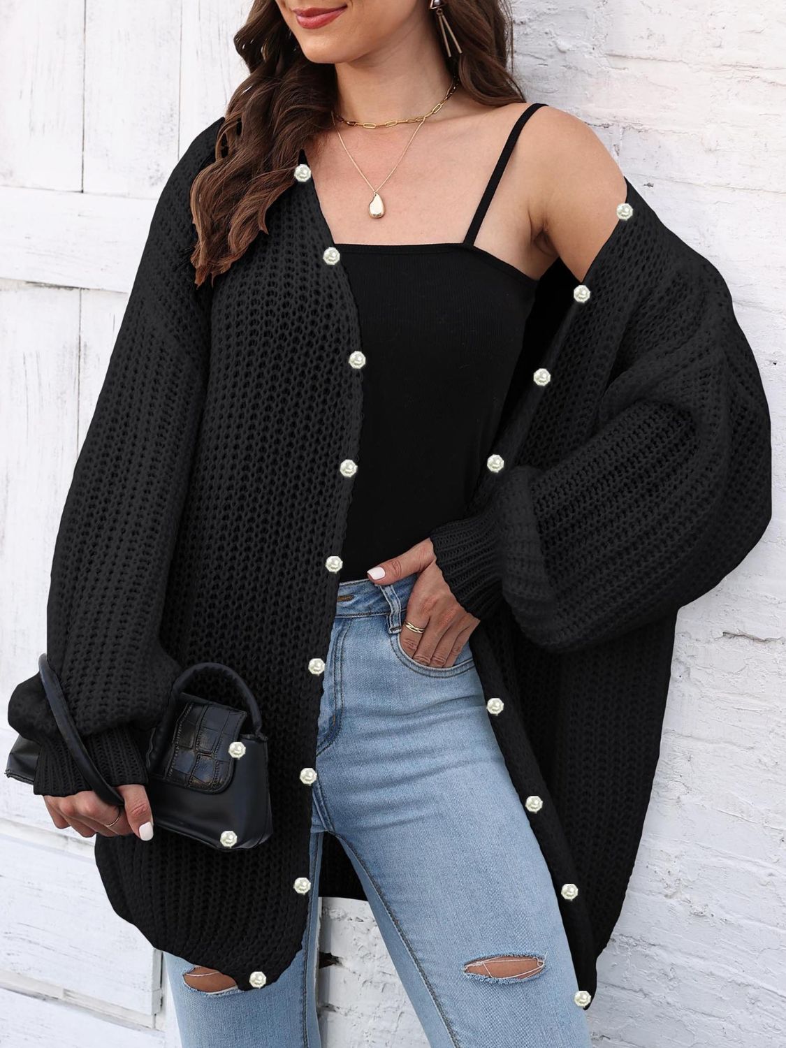 Elsa | Long sleeve open front cardigan