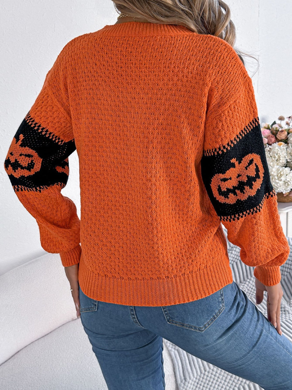 Elsa | Pumpkin long sleeve crew neck sweater