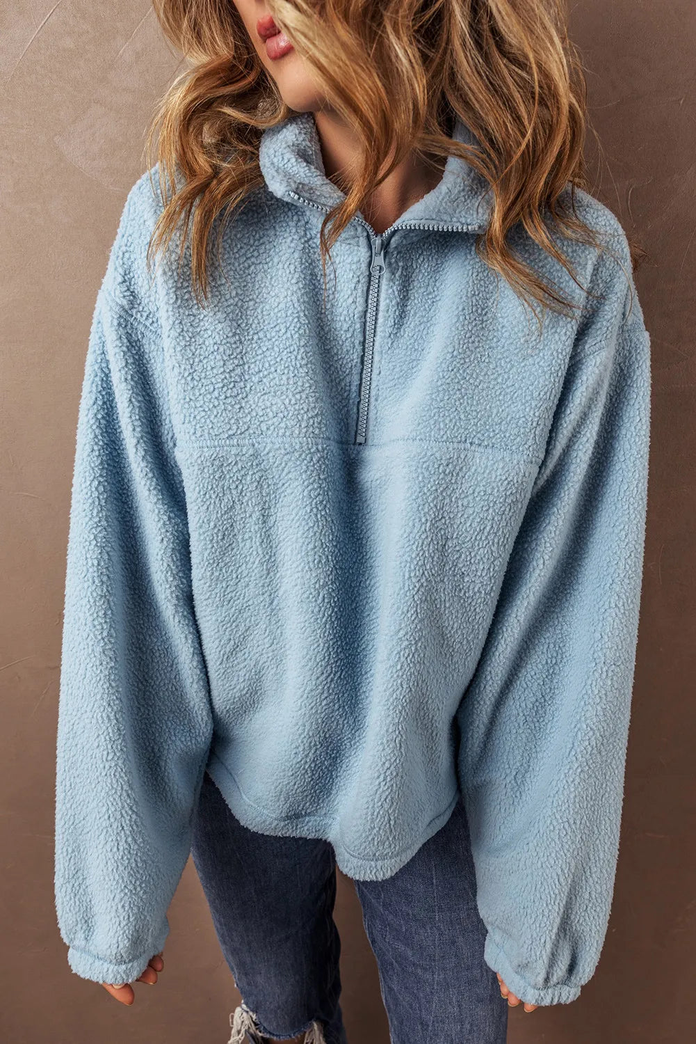 Brigitta | Long sleeve half zip sweatshirt