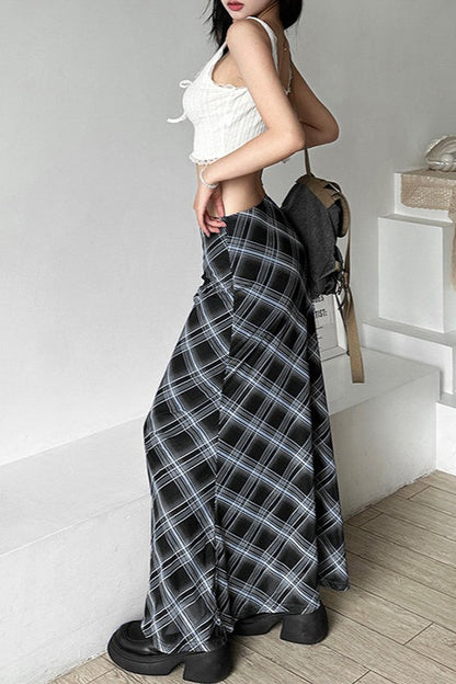 Plaid High Waist Bodycon Skirt