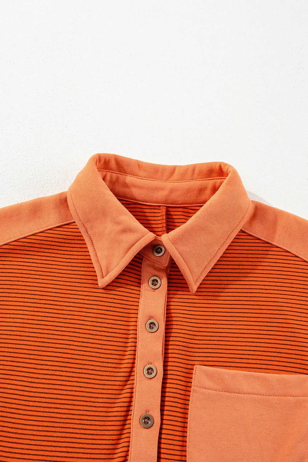Magda | Striped half button long sleeve sweatshirt