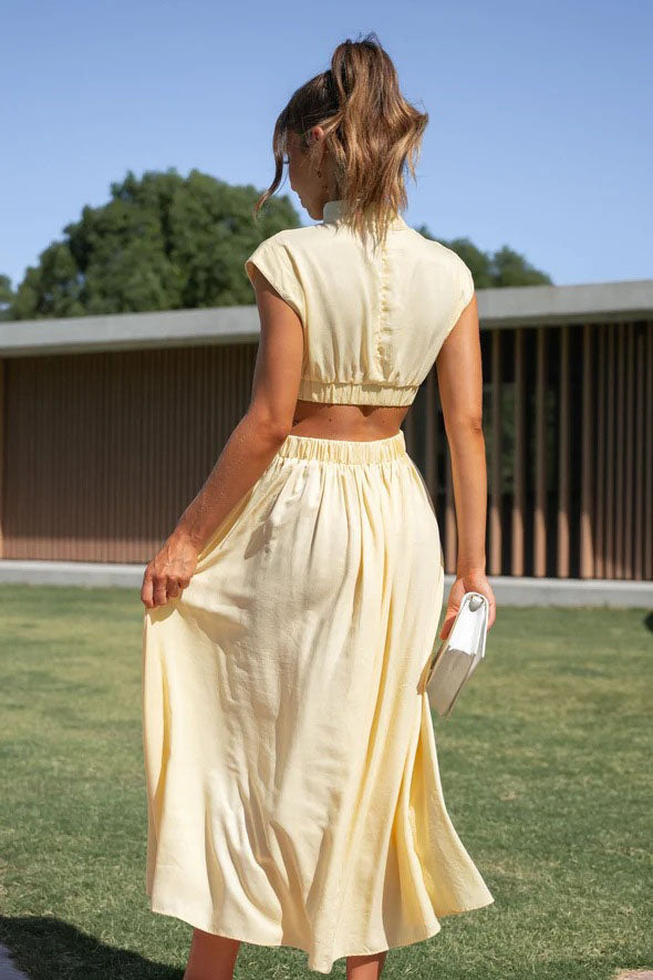 Rafaela® | Holiday Midi Dress With Cut-Out Waist And Pockets