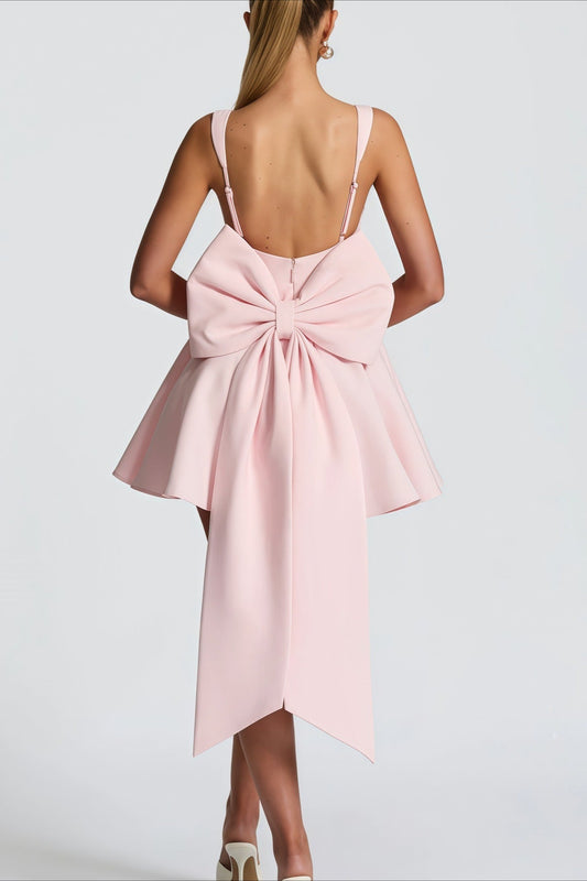 Detachable Bow Corset Mini Party Dress