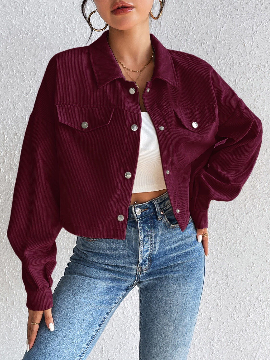 Constance | Long sleeve jacket with snap fastening