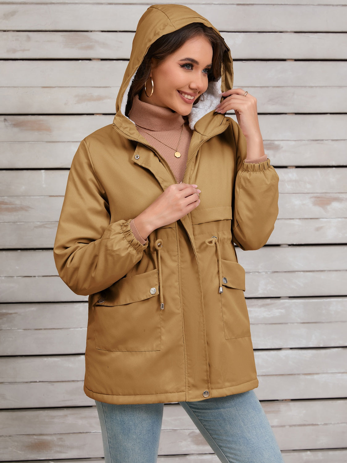 Stefanie | Hooded jacket with drawstring and long sleeves