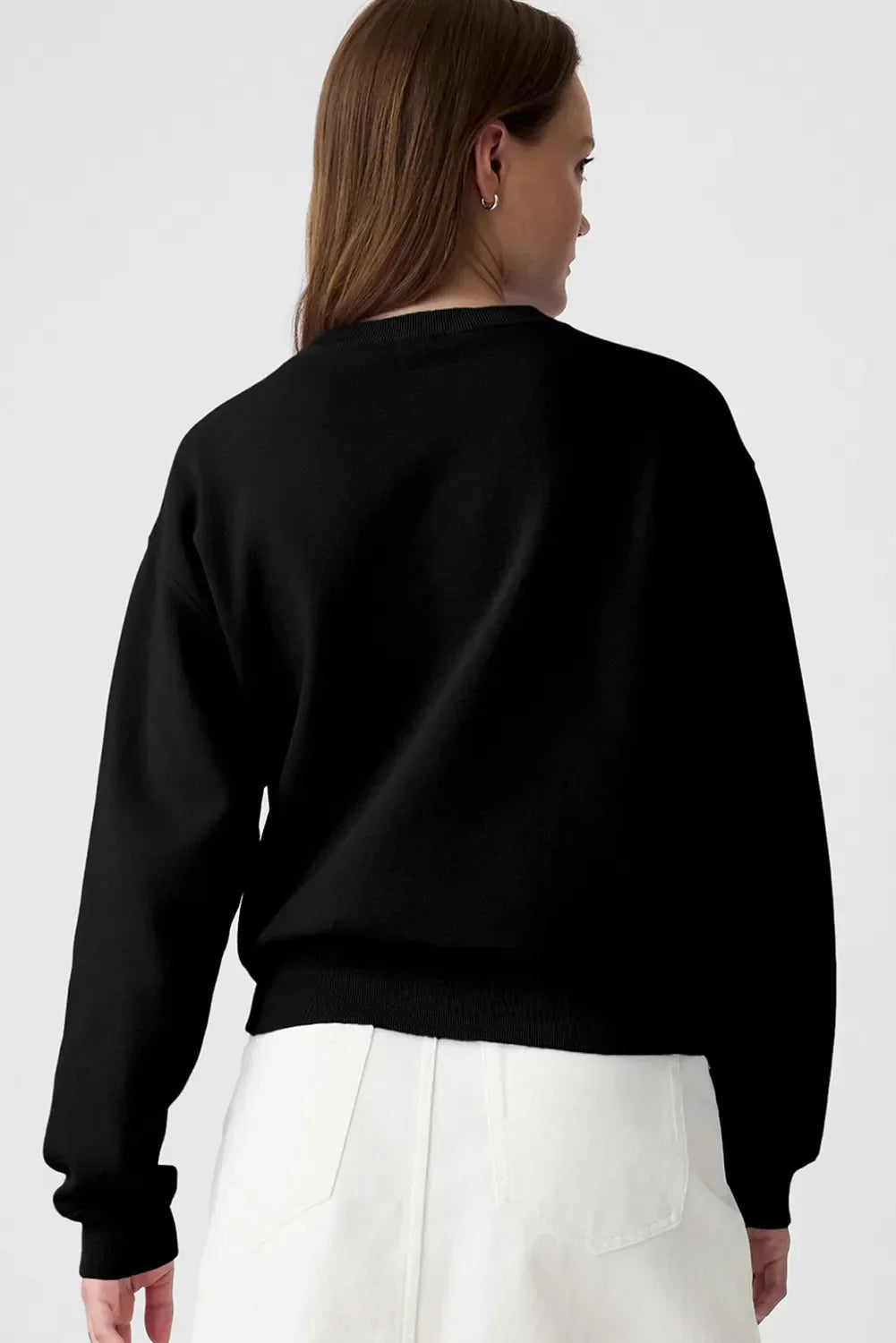 Monique | Graphic crew neck long sleeve sweatshirt