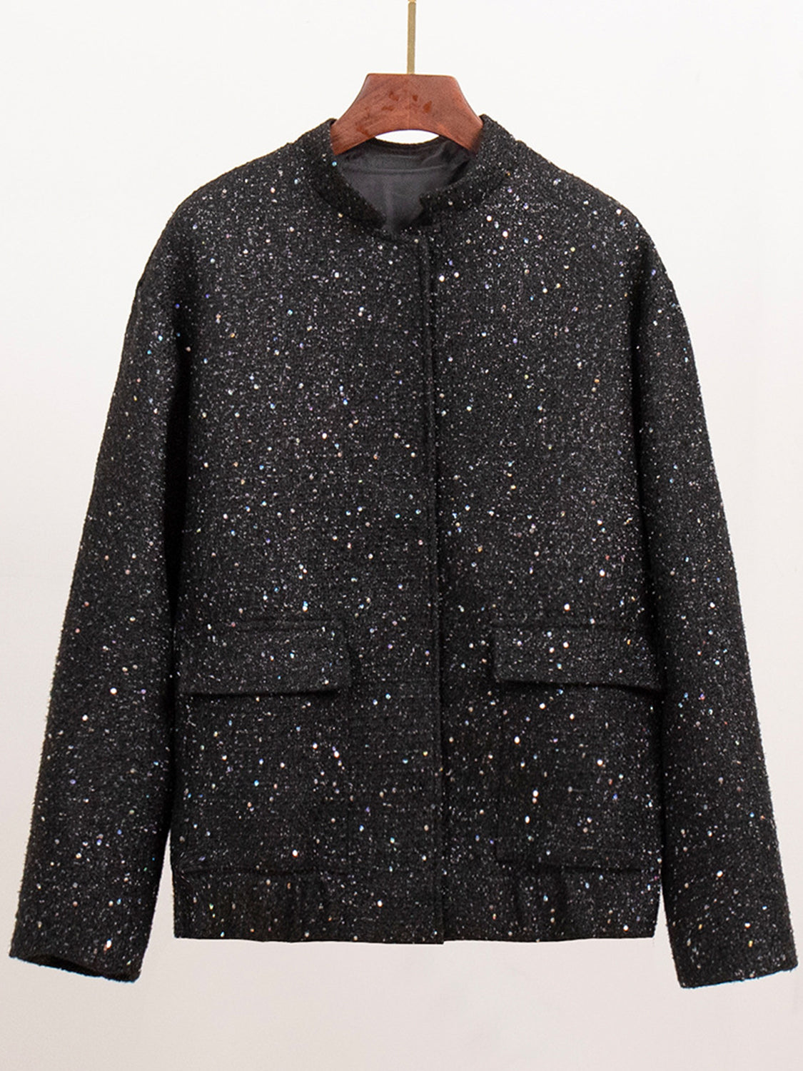 Josefa | Long sleeve jacket with sequin detail and pockets