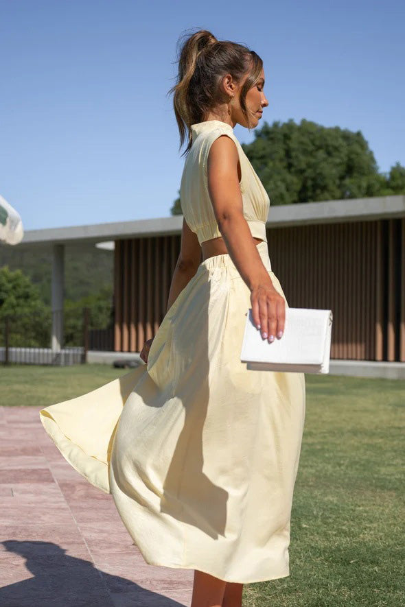 Rafaela® | Holiday Midi Dress With Cut-Out Waist And Pockets