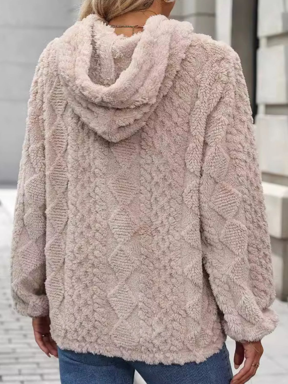 Carina | Long sleeve plush drawstring hoodie