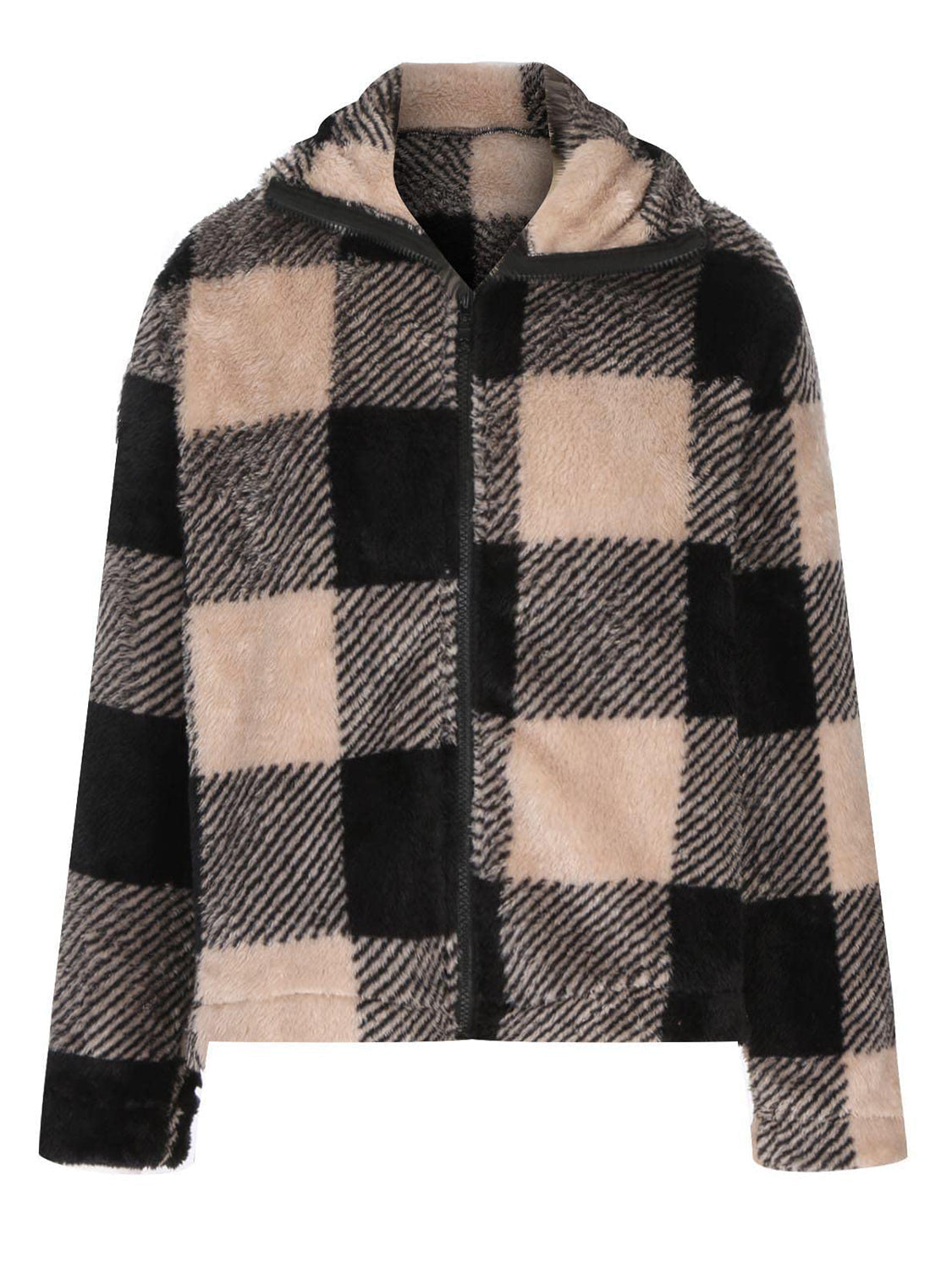 Gertrud | Checked jacket with long sleeves and full size zip