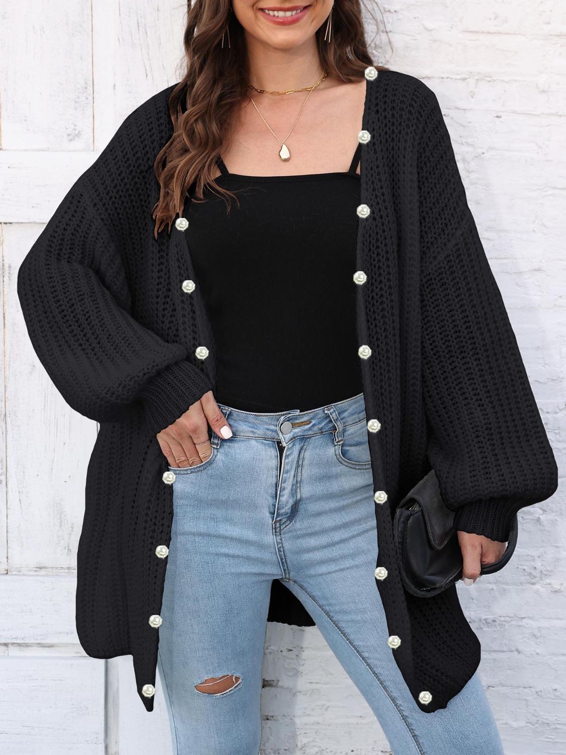Elsa | Long sleeve open front cardigan