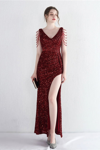 Statement Bead Mermaid Gown Formal Dress
