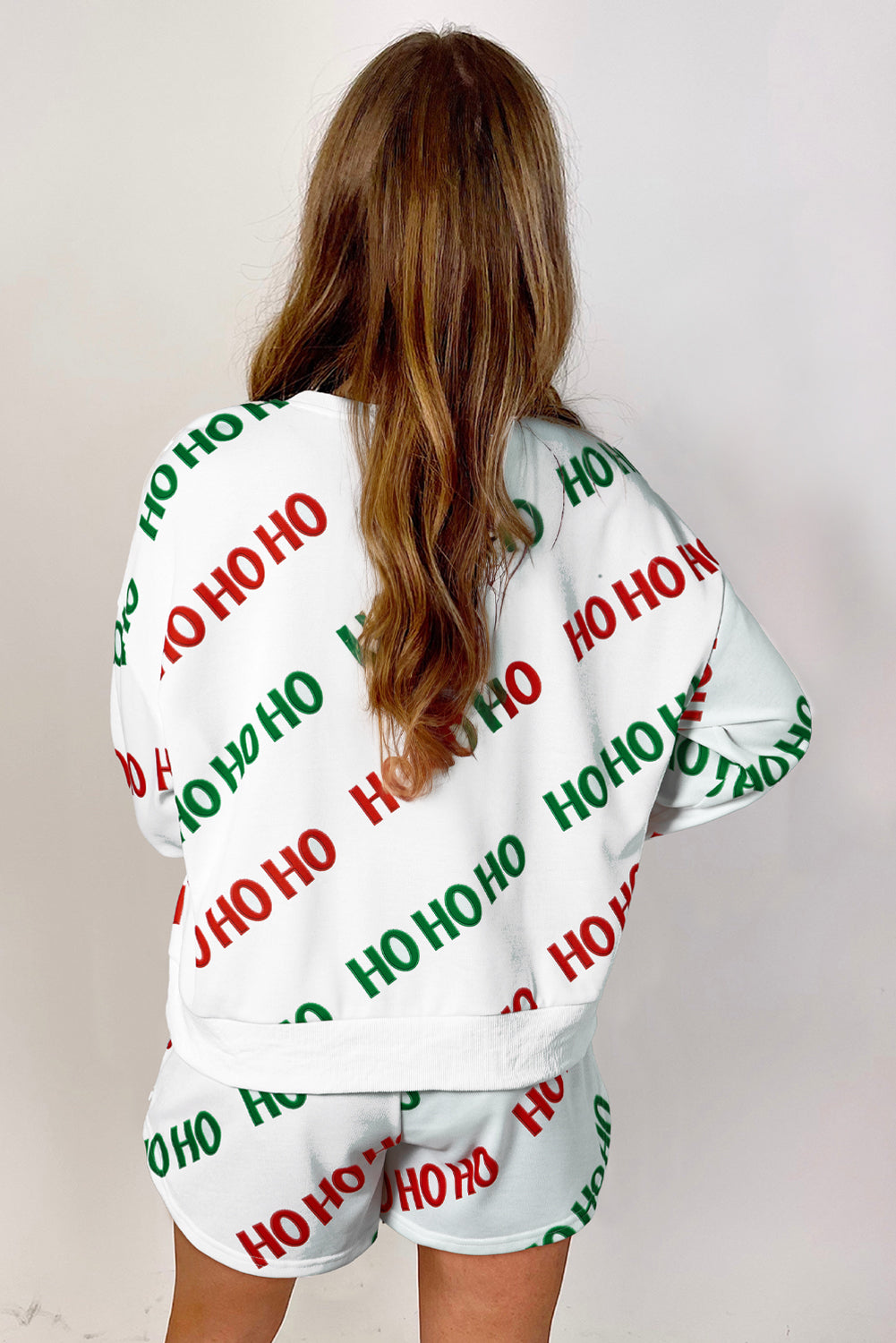Margot | Jumper and shorts set with a Christmas HOHOHO print