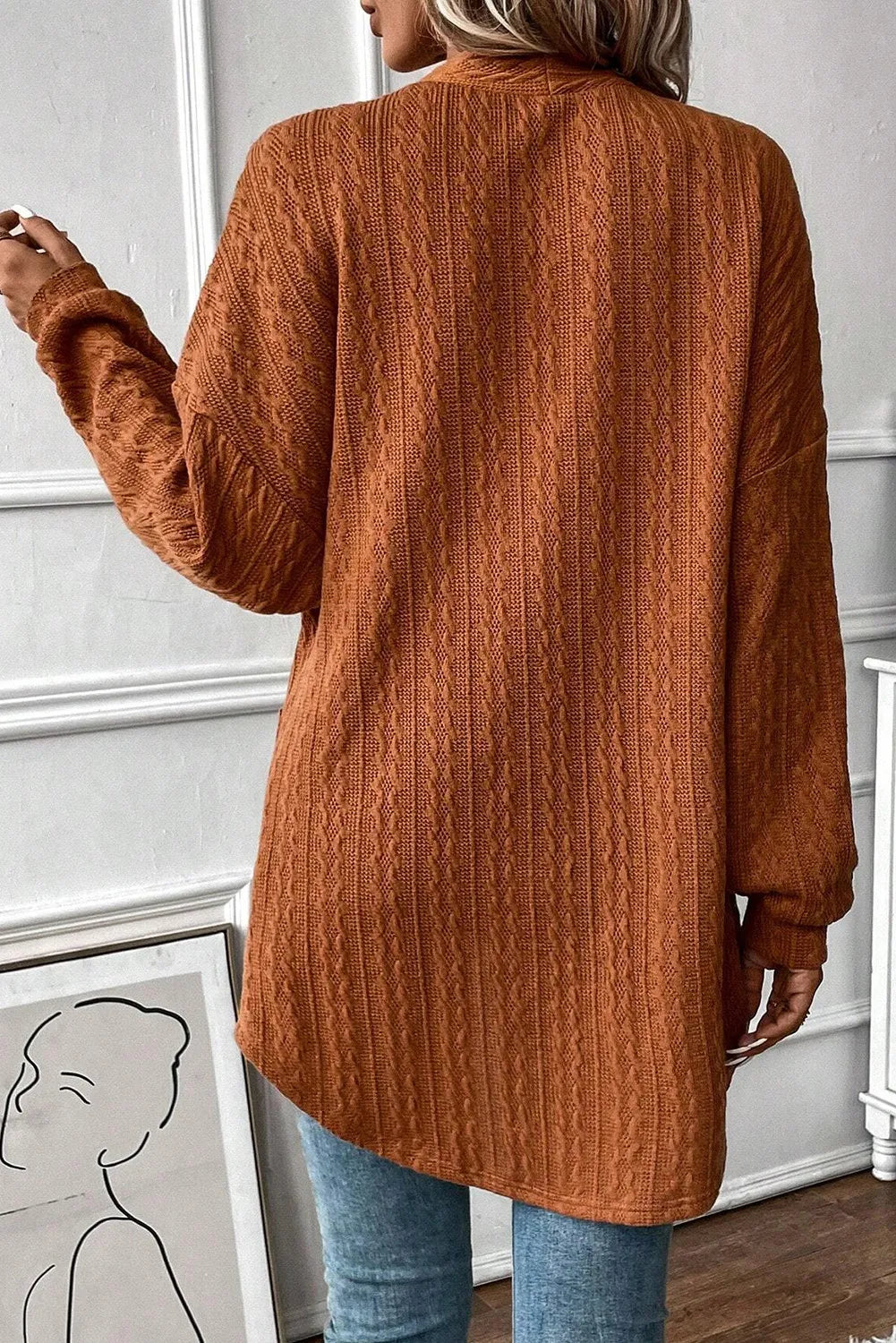 Wendy | Structured open front long sleeve cover with pockets