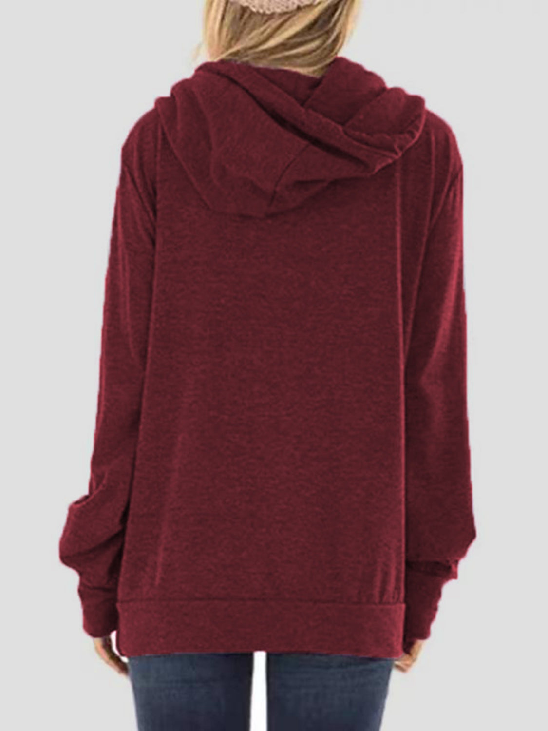 Giovanna | Long sleeve drawstring hoodie with letter graphic
