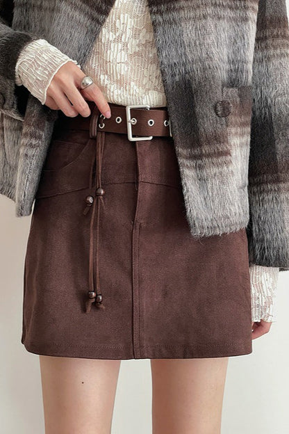 A-Line Mini Tassel Waist Skirt