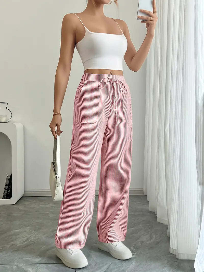 Linda | Elegant Striped Pants with Pockets in Trendy Colors