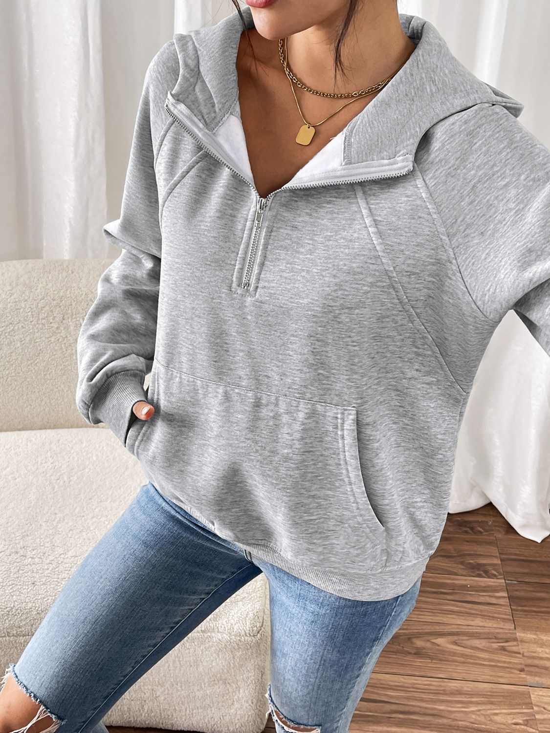Natalia | Perfee long sleeve half zip hoodie