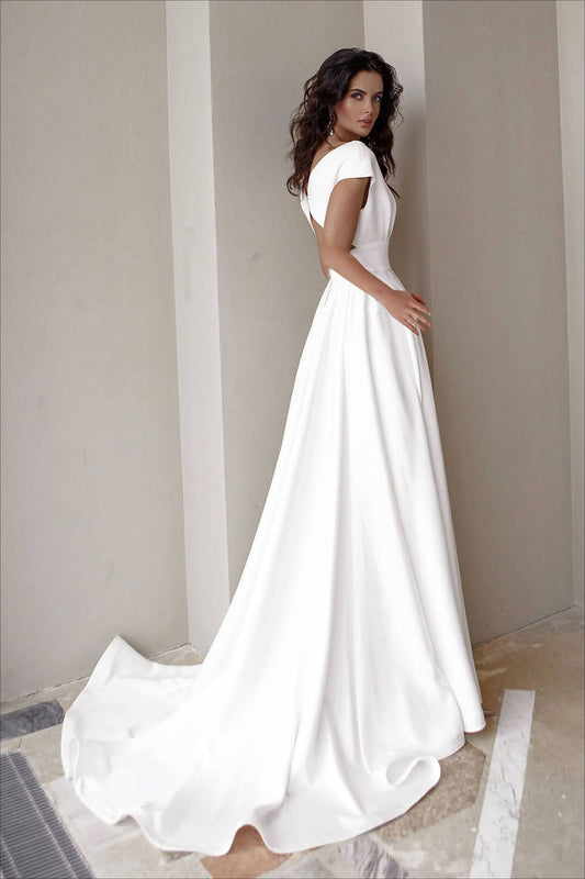 V Neck Ruffle Formal Dress