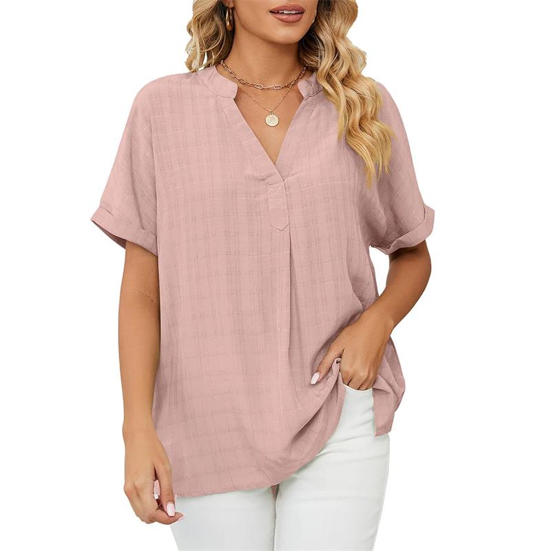 Simone® | Classic V-Neck Short-Sleeved Blouse