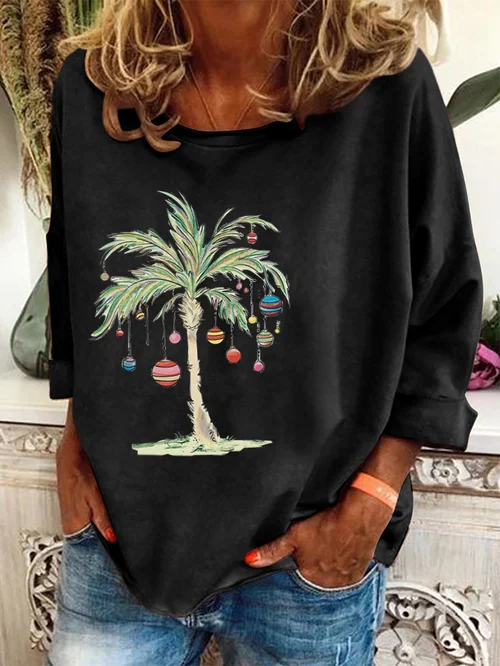 Justina | Casual coconut print Christmas top for women