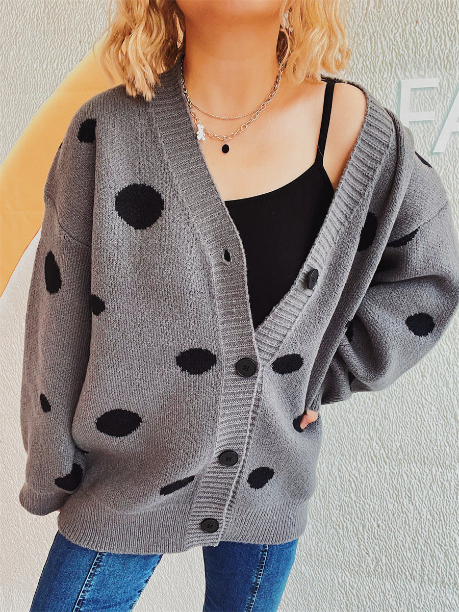 Tamara | Polka dot cardigan with buttons
