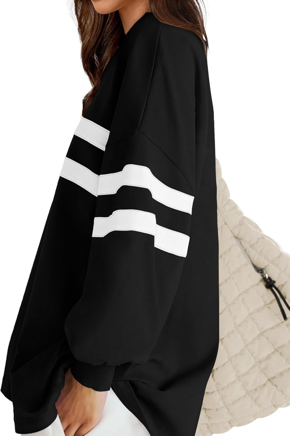 Sandra | Lovelet striped sweatshirt with a crew neck and dropped shoulders