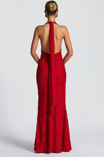 Tie Up Ruched Bodycon Party Dress