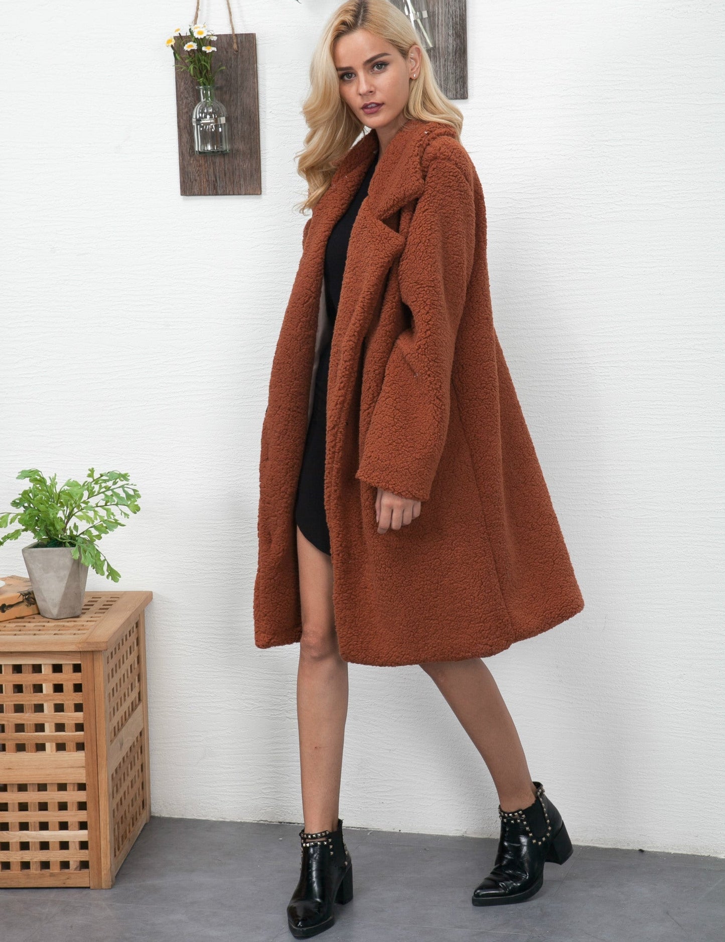 Rosalia | Long teddy coat for women