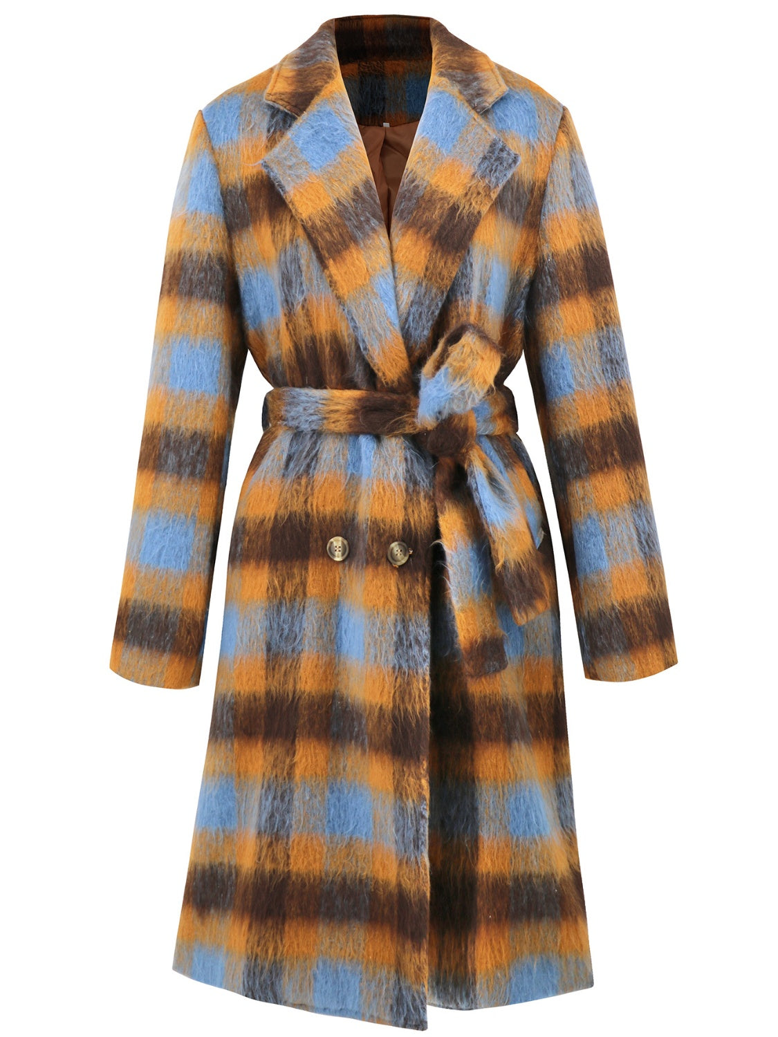 Romina | Tied checked coat with collar