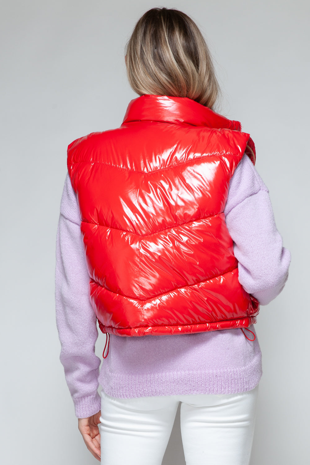 Gina | Snobish shiny quilted vest with turtleneck and zip