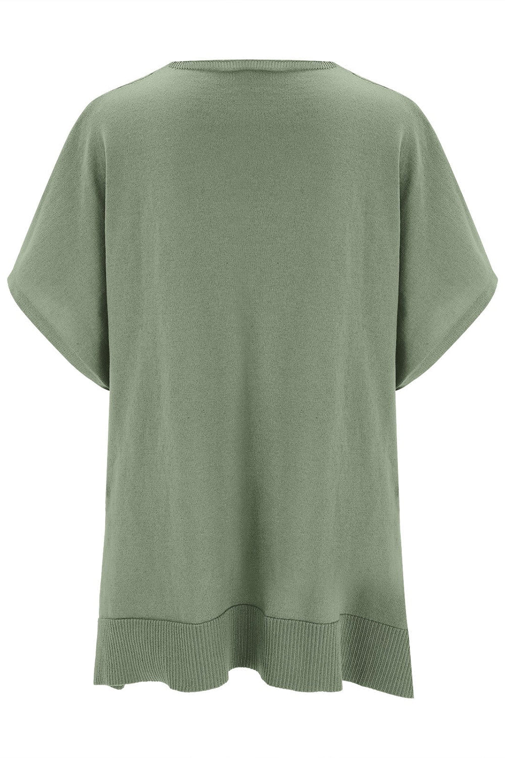 Erika | Slit knit top with V-neck and half sleeves