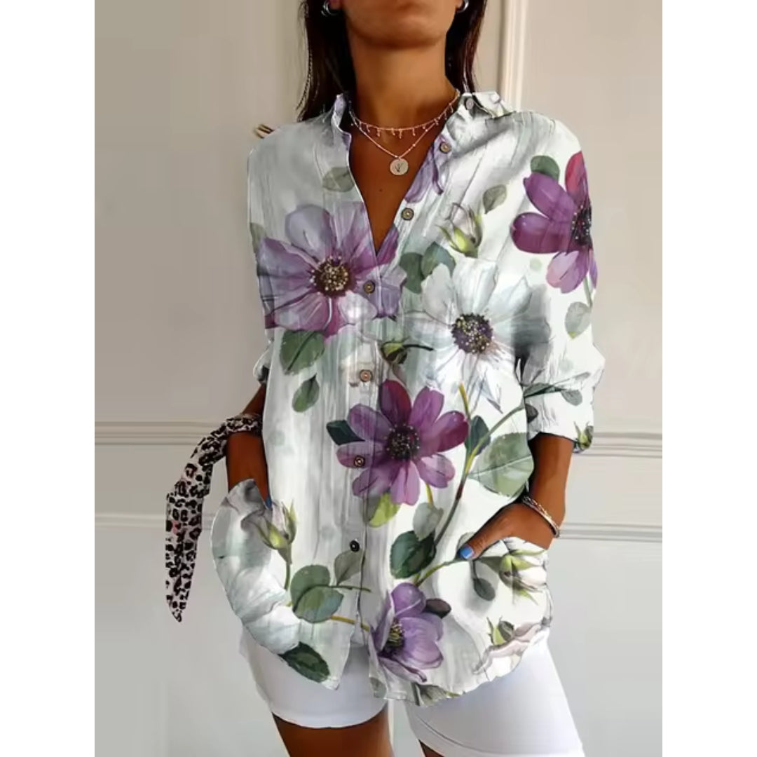 Silvia® | Chemisier à fleurs with boutons for women