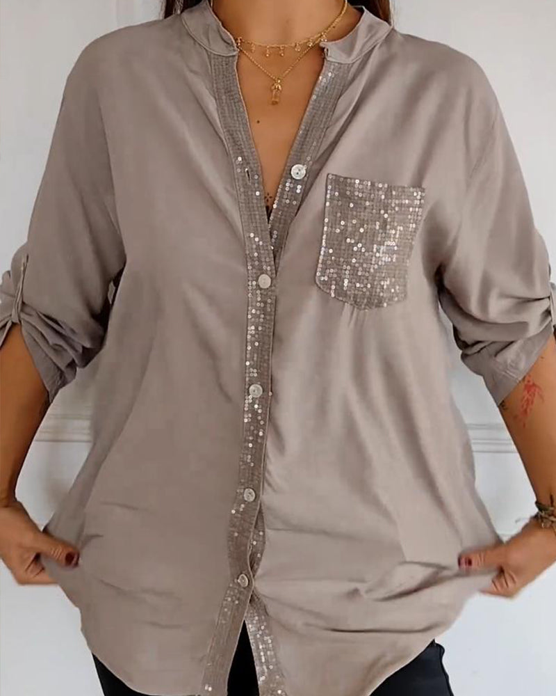 Juana® | Women'S Button-Front Blouse With Sequin Trim