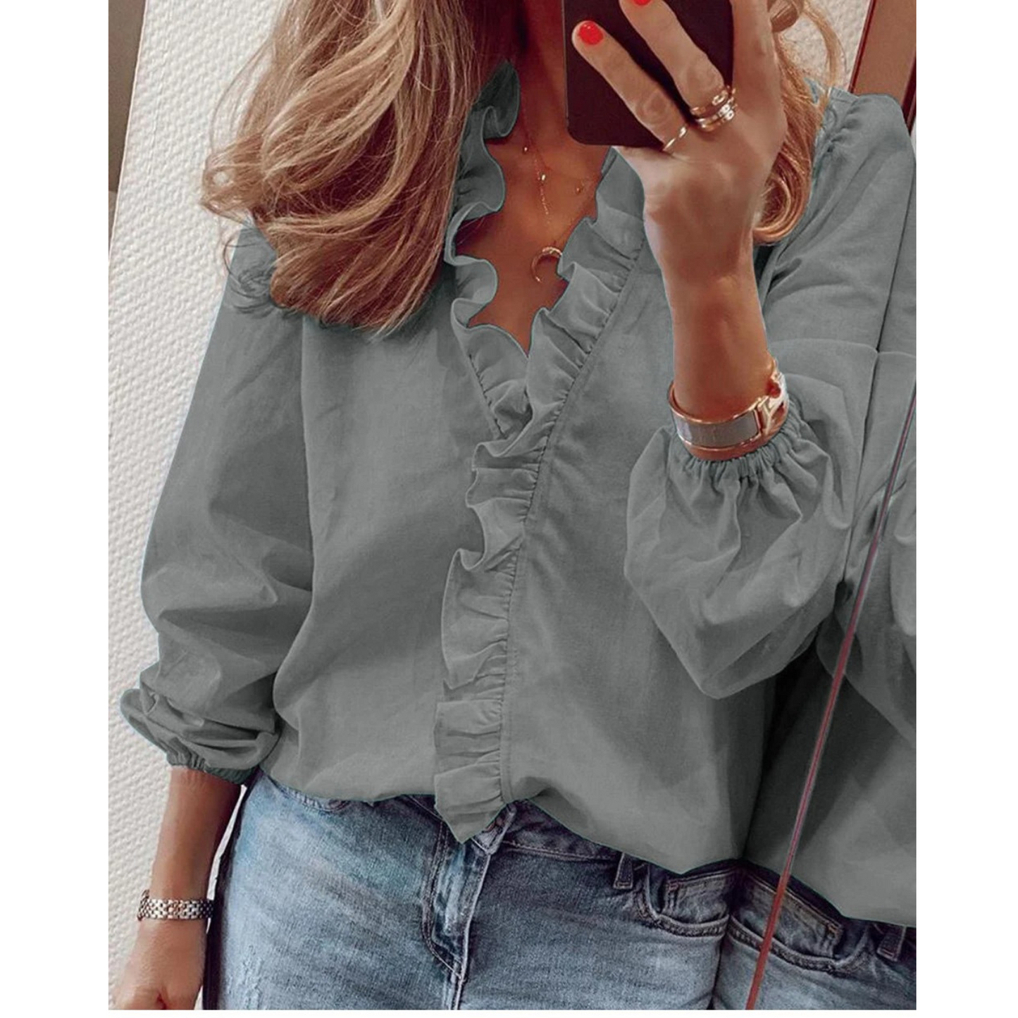 Raquel® | Chiffon Blouse With Plush
