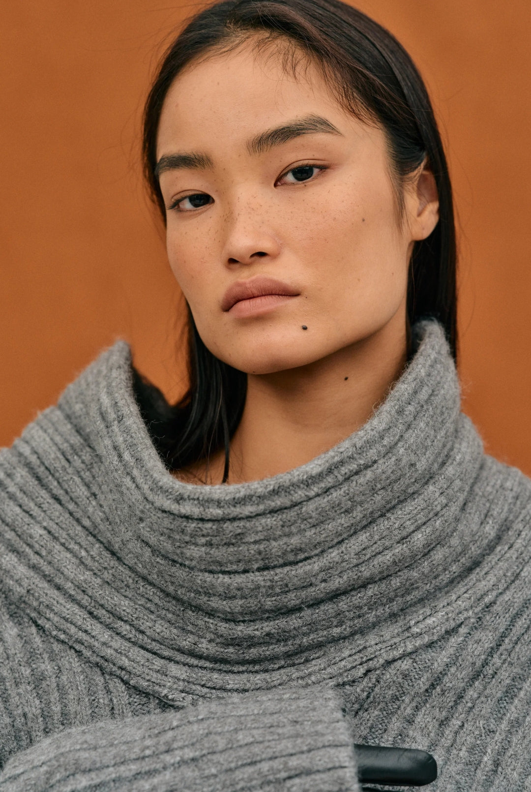 Xiomara® | Pull oversize for women with rouleau haut Tricoté