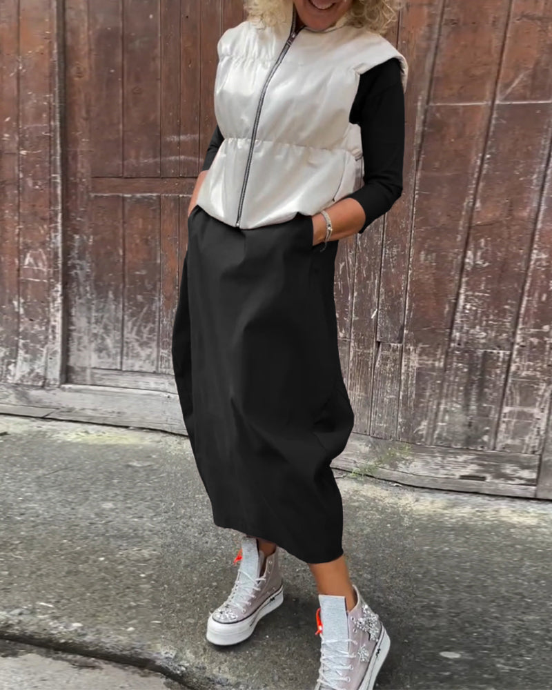 Alice | Elegant, simple Prosta dress with long sleeves and pockets