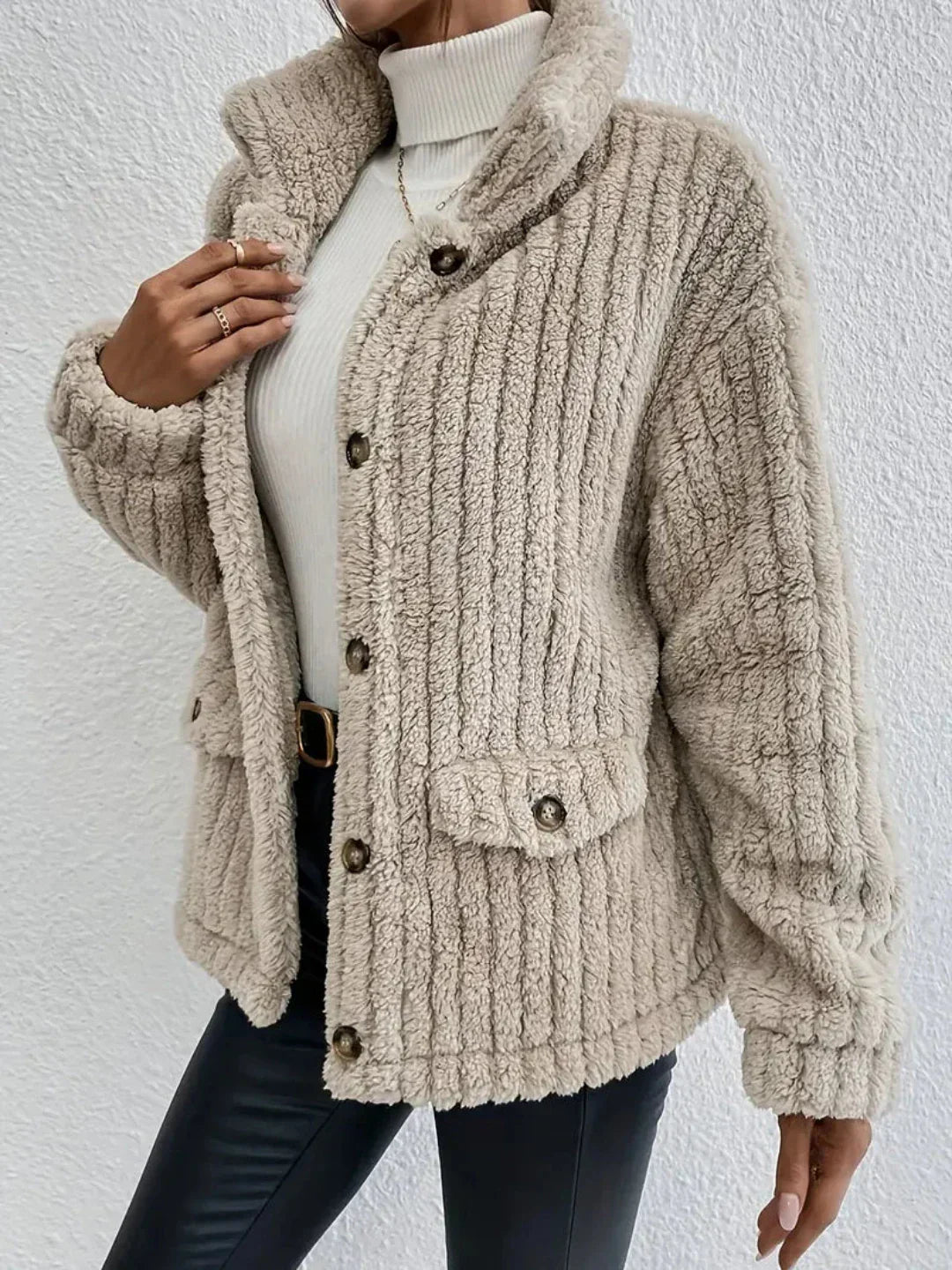 Esther | Cardigan with buttons in double-face velvet